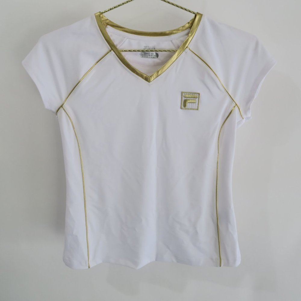 FILA white gold short sleeve top XS